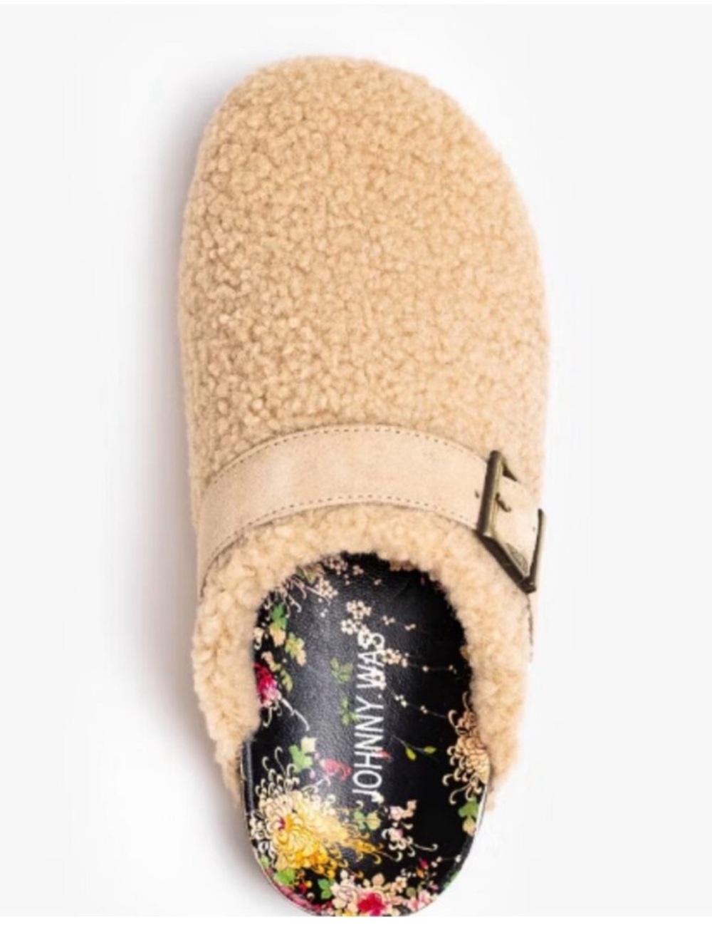 Johnny Was Mono Cozy Sherpa Clog Slip-On - Beige women 8 NWOT